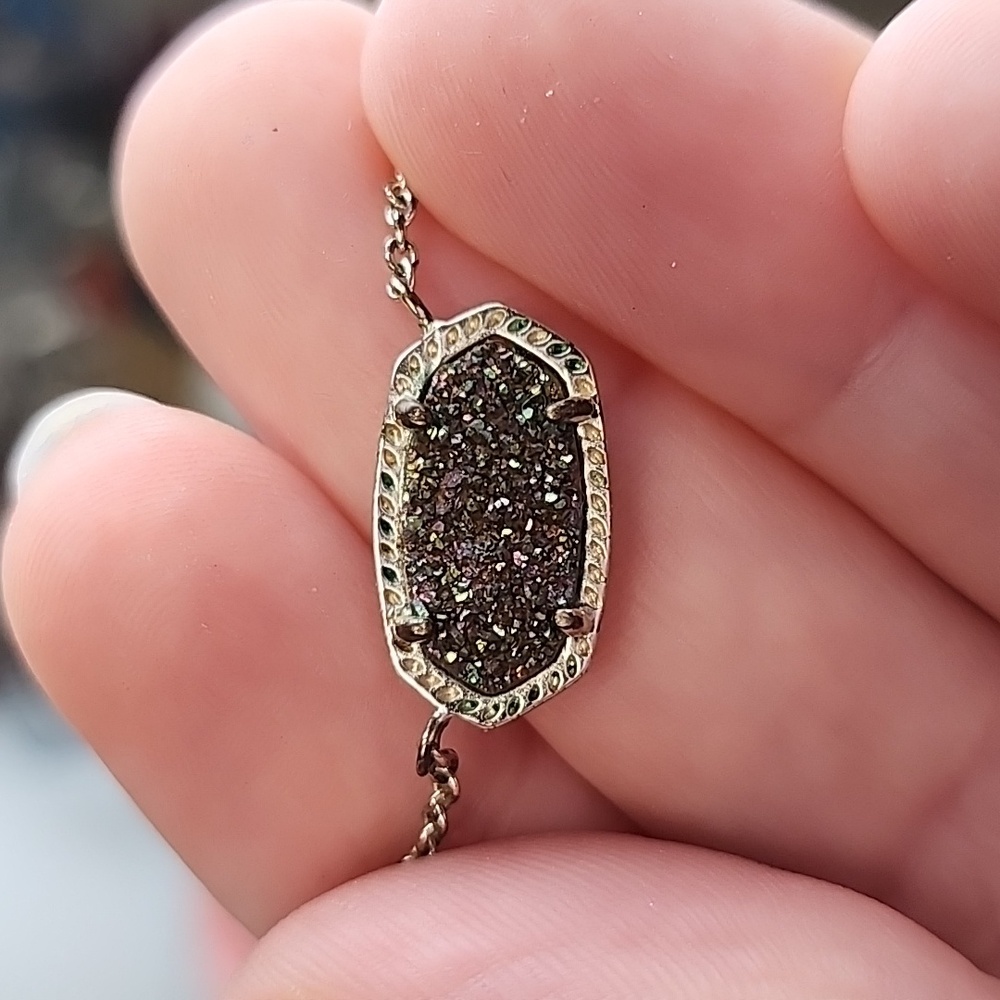Elisa Multi colored drusy pendant  Kendra Scott necklace